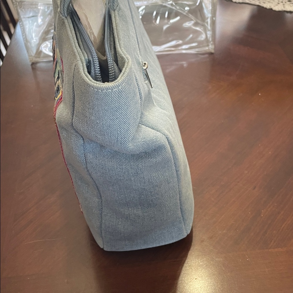 Denim Tote Bag With Sequin Tournament Of Roses Parade Design. View 5